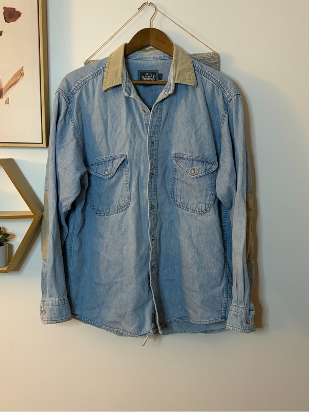 Woolrich Denim Button Down Shirt Large